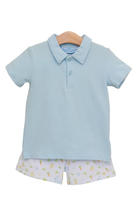 TROTTER STREET Cottontail Solid Polo Short Set