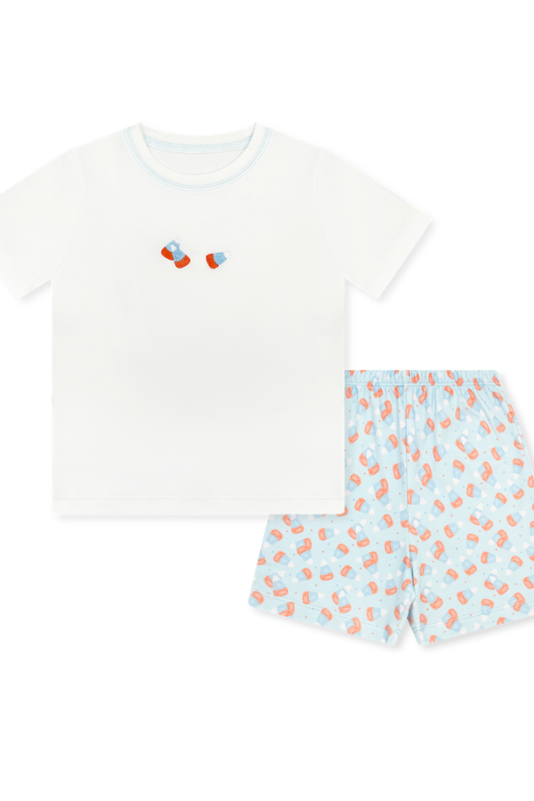 lullaby set Preston Short Set Candy Corn Kisses Blue