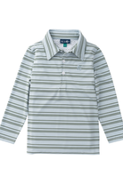 prodoh Boys' Long Sleeve Pro Performance Polo | Arona Green Stripe