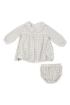 angel dear Cozy Plaid Peter Pan Collar Diaper Set