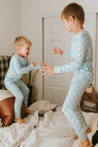 in my jammers Blue Checkered Two Piece Set 