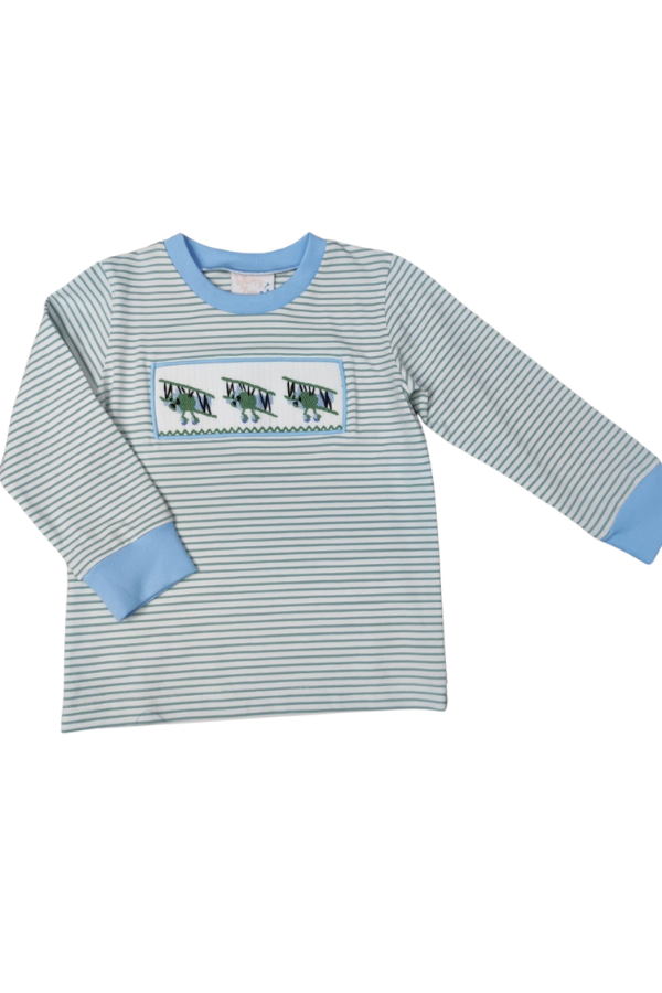 whimsy bay Flying By Smocked Long Sleeve Shirt