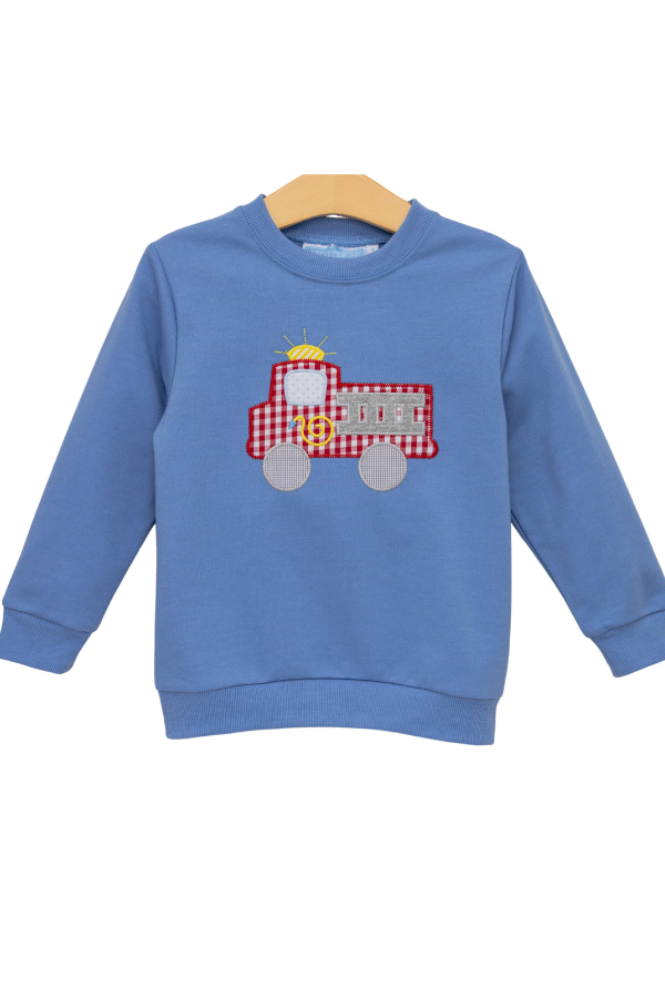 trotter street French Terry Pullover firetruck