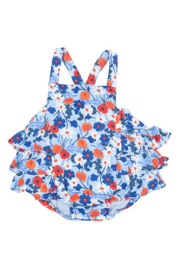 angel dear Poppy Days Ruffle Sunsuit