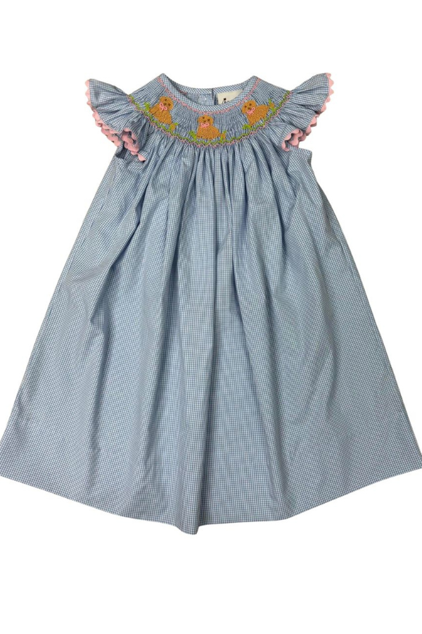 Delaney Smocked Sweet Dogs Bishop Dress