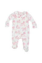 angel dear Farm Toile Pink Smocked Footie