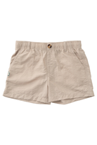 prodoh Boy's Outrigger Performance Short Classic Ancient Scroll Khaki