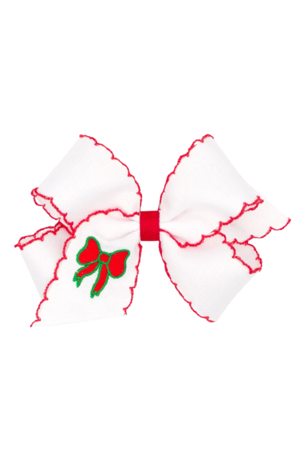 weeones Medium Christmas Bow Moonstitch Bow
