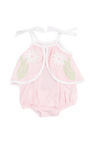 angel dear Mini Gingham Pink Swing Front Sunsuit