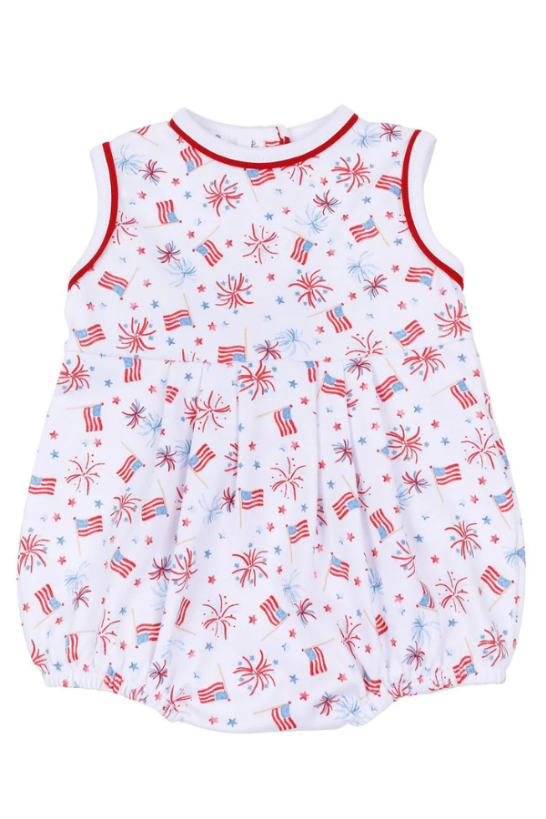 magnolia baby A Sparkly Fourth Print Sleeveless Bubble