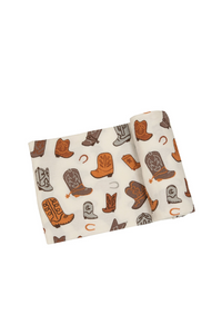 Brown Boots Swaddle Blanket