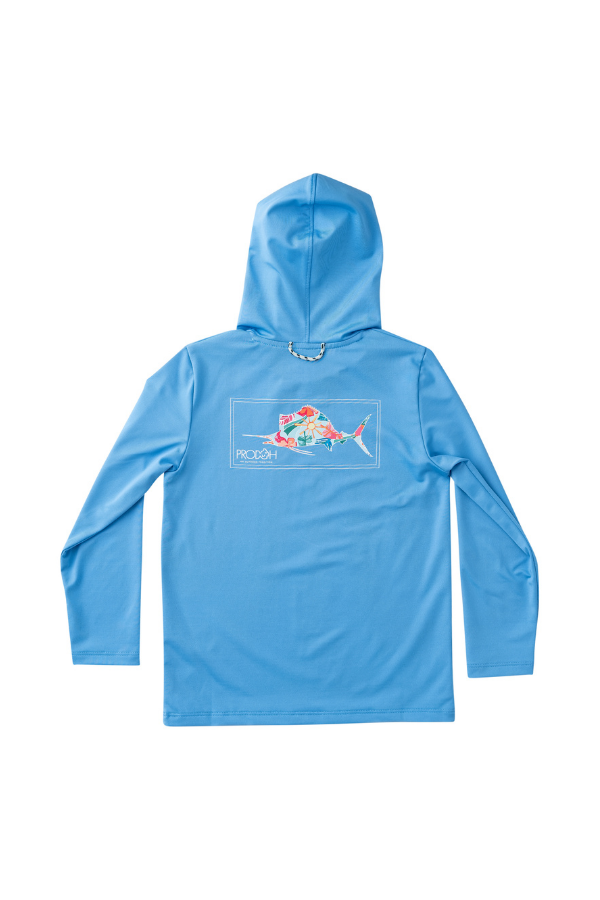 prodoh Pro Performance Hoodie Fishing Tee | Marine Blue