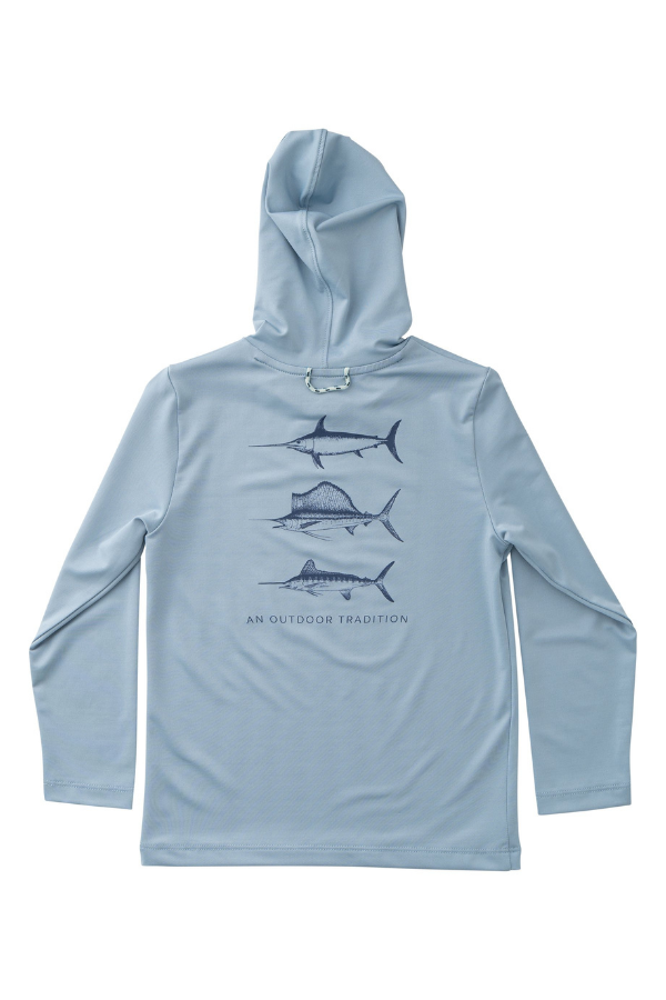 prodoh Pro Performance Hoodie Fishing Tee | Ashley Blue