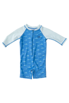 prodoh Lil Reef Baby Rashguard Swimsuit in Fish Print Marina Blue
