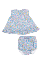 angel dear Flowers & Berries Ruffle Back Top & Bloomers