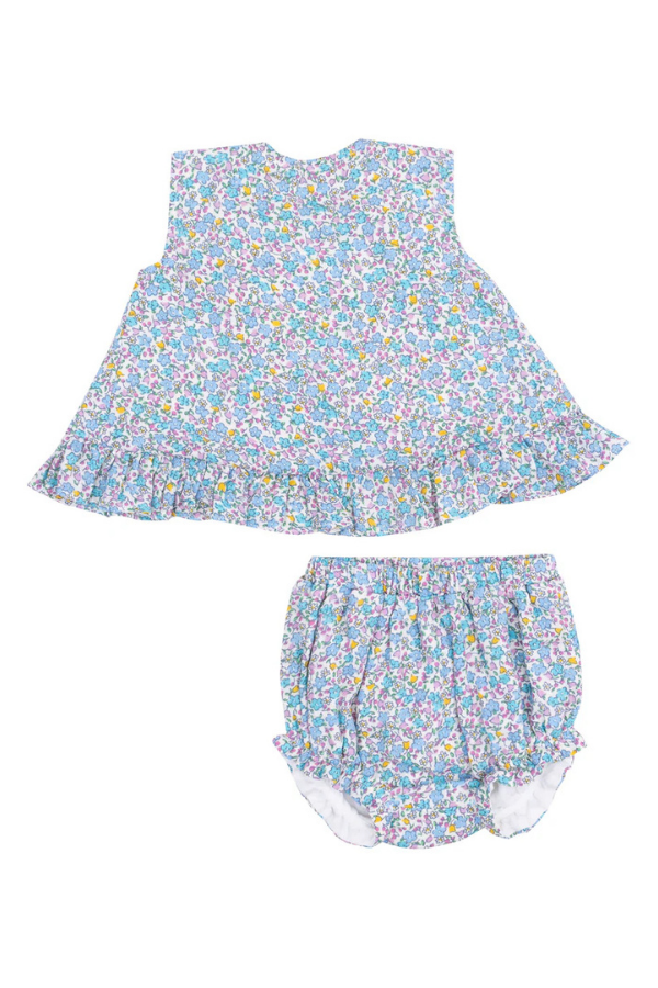 angel dear Flowers & Berries Ruffle Back Top & Bloomers