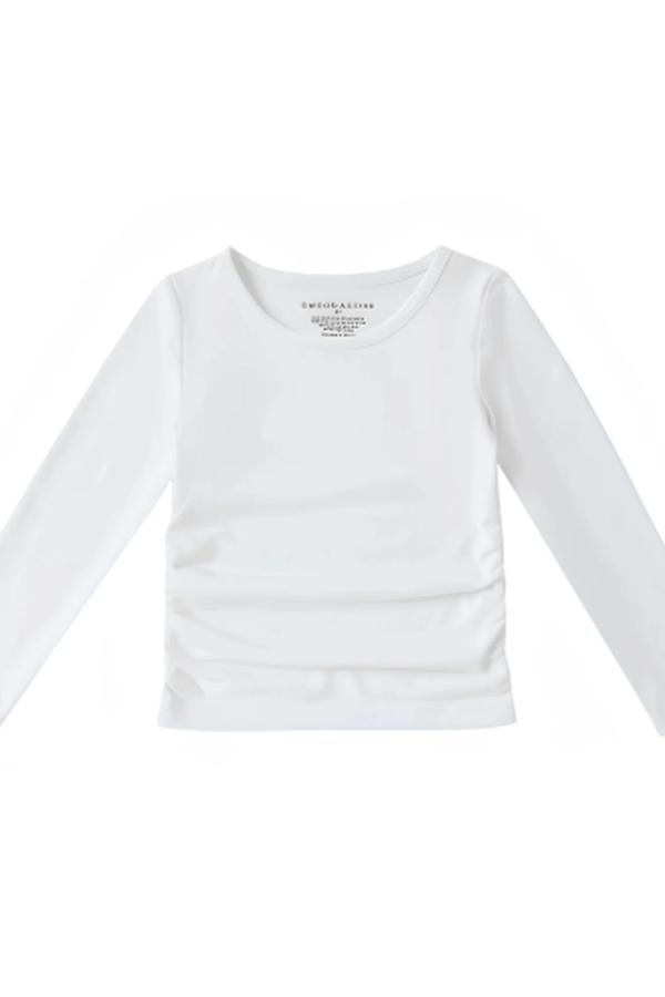 swoon White Ruched Top