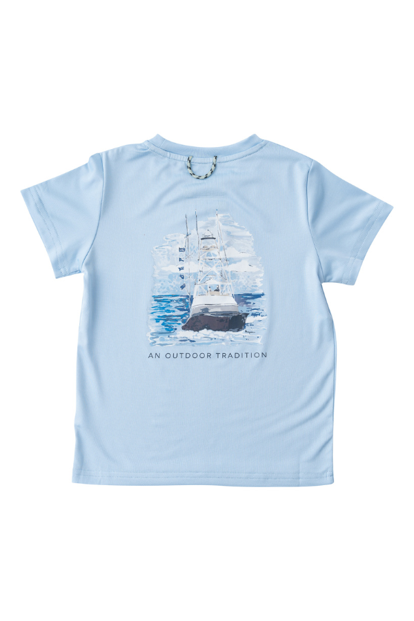 prodoh Boys Pro Performance Fishing Tee | Powder Blue