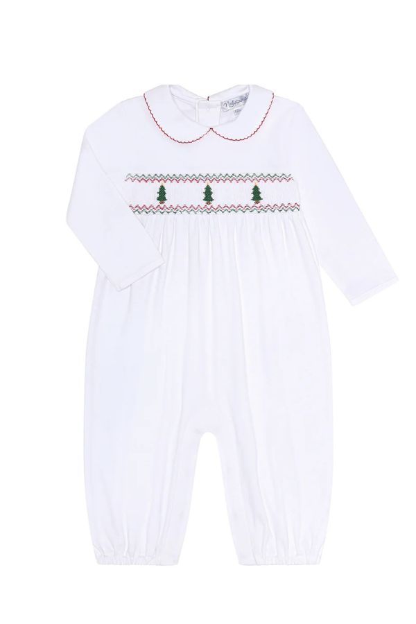 nellapima Christmas Tree Smocked Romper