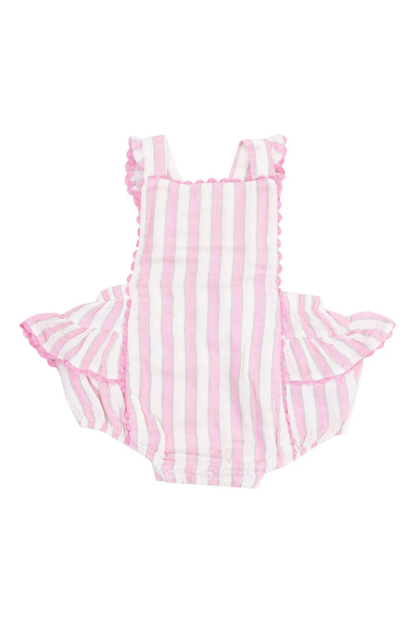 angel dear Candy Stripe Ruffle Sunsuit