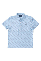 prodoh Pro Performance Fishing Tee Polo | Powder Blue Golf Cart Print