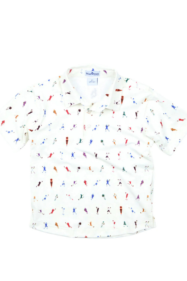 blue quail First Down Polo Short Sleeve Shirt