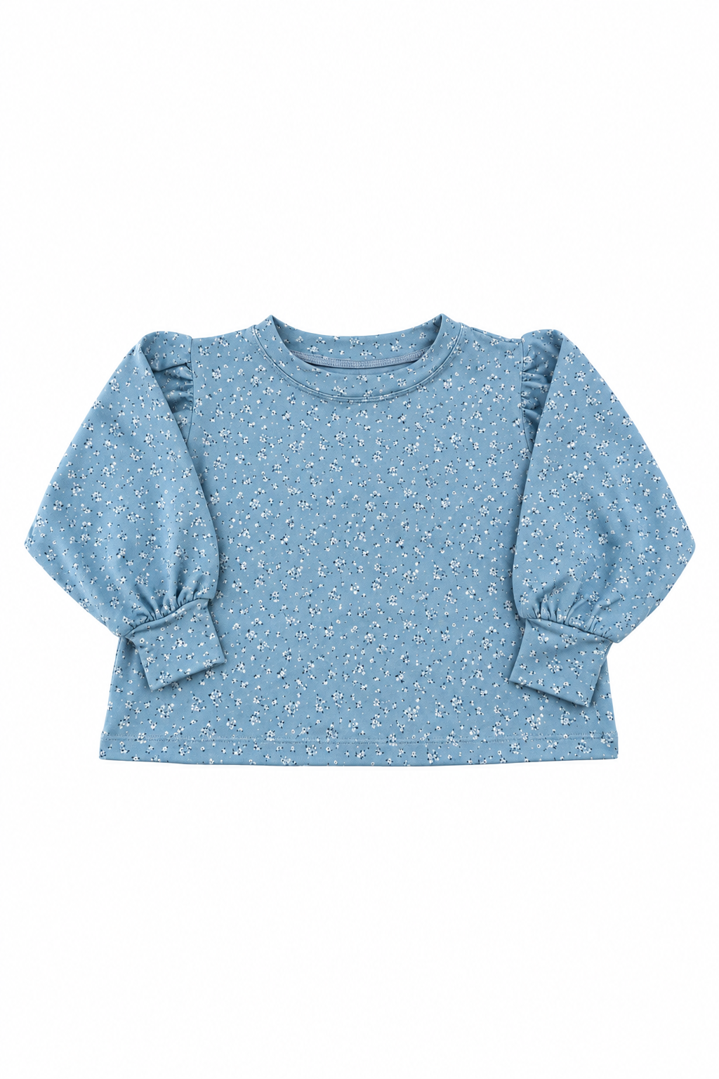 honesty Blue Floral Puff Sleeve Top