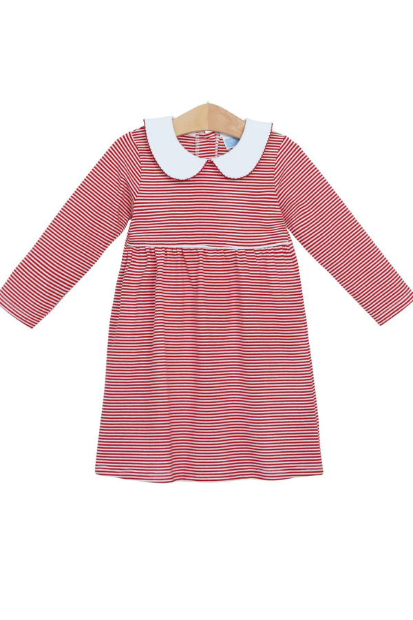 Claire Long Sleeve Dress Red Stripe