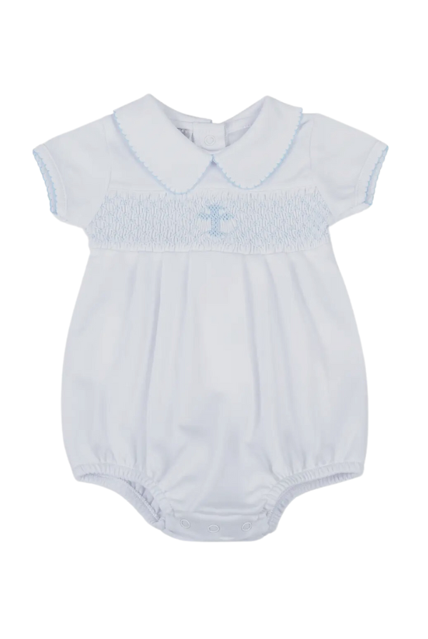 magnolia baby Blessed Smocked Collared Boy Bubble