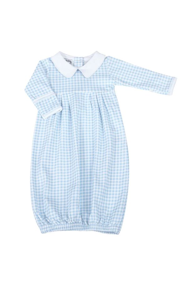 magnolia baby Mini Checks Collared Boy Gown