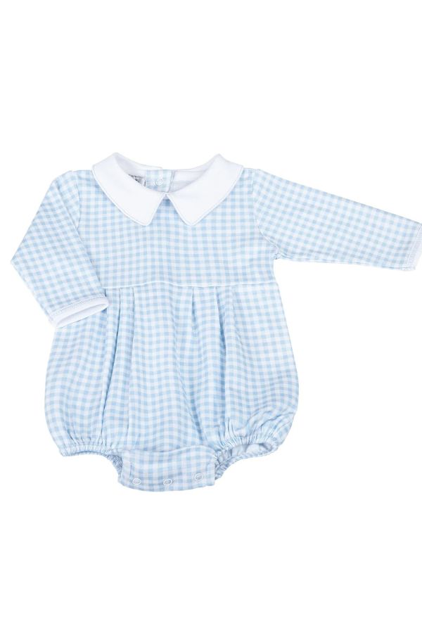 magnolia baby Mini Checks Collared Boy Bubble