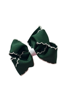 wee ones Small Moonstitch Bow | Forest Green