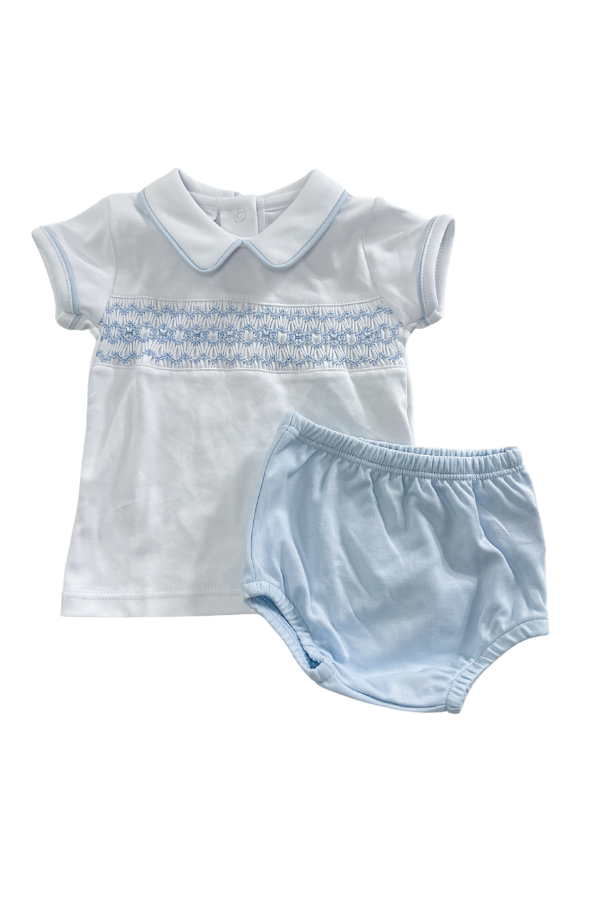magnolia baby Hazel and Hudson Smocked Collared Diaper Cover Set