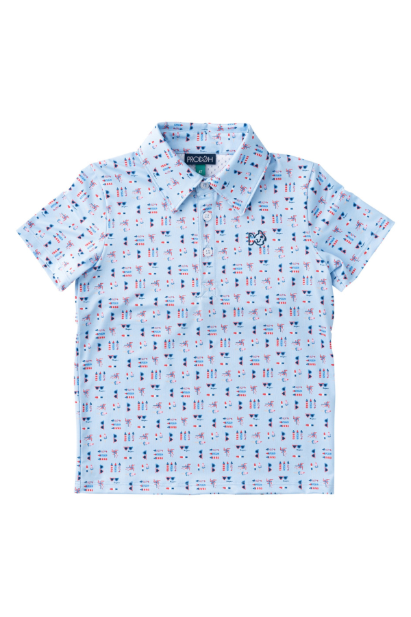prodoh Boys' Short Sleeve Pro Performance Polo | Windsurfer Fourth Print