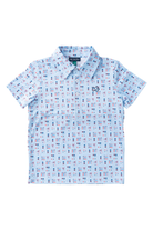 prodoh Boys' Short Sleeve Pro Performance Polo | Windsurfer Fourth Print