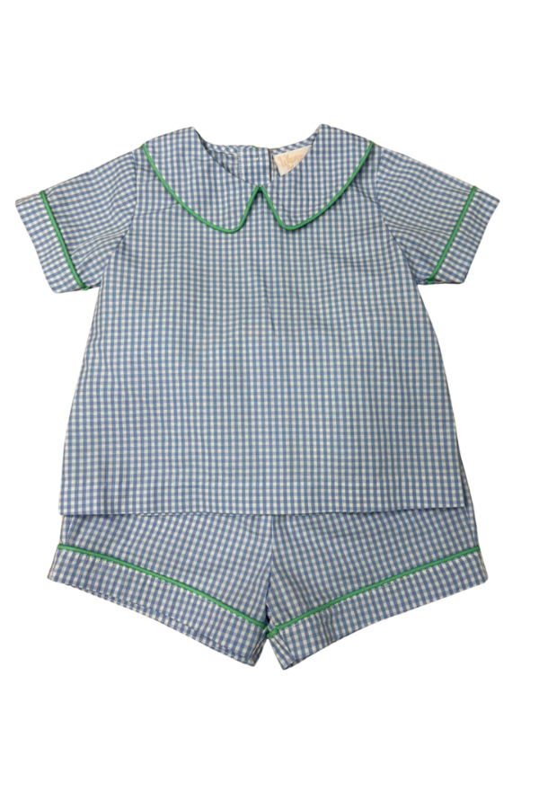 whimsy bay Williamsburg Plaid Collared Short Set