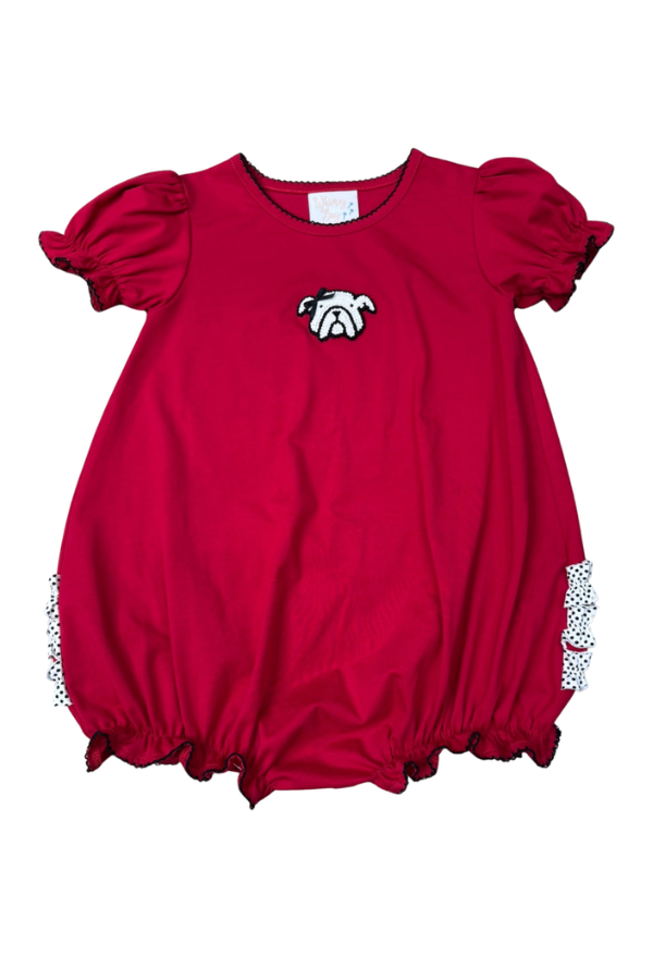 whimsy bay Red Bulldog Ruffle Bubble