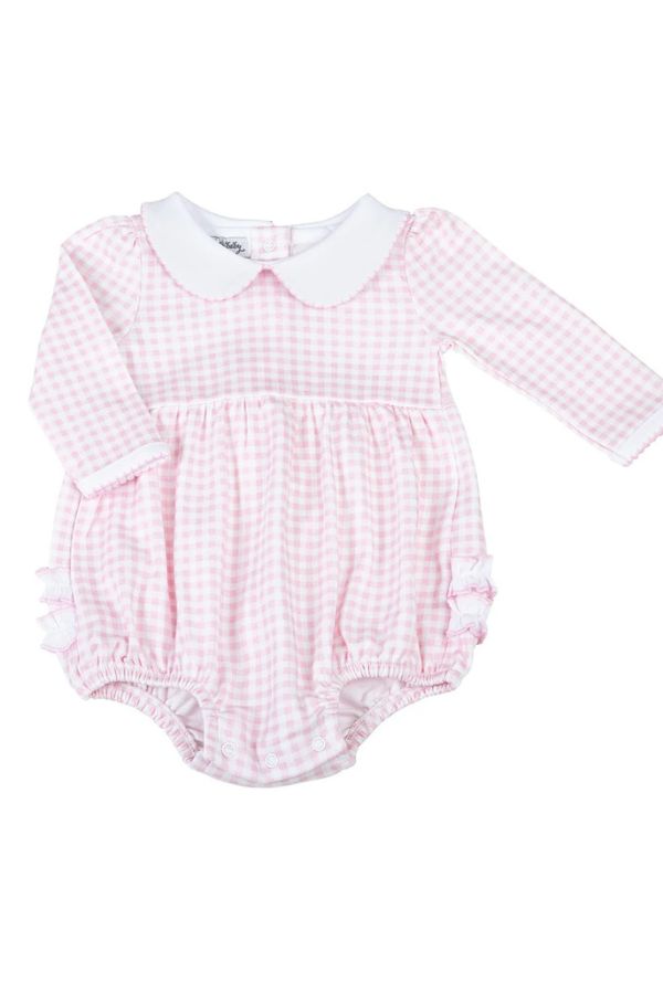 magnolia baby Mini Checks Collared Girl Bubble