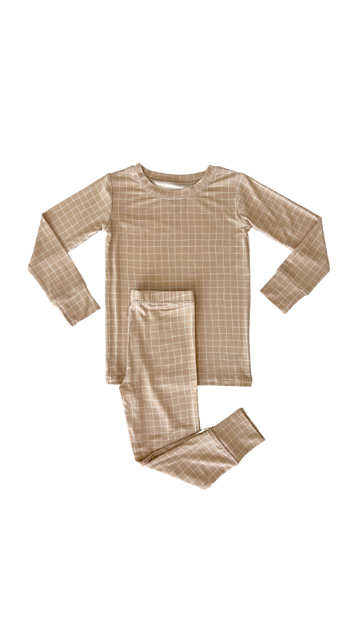 Tan Grid Two Piece