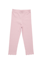 TROTTER STREET Scalloped Leggings | Light PINK MICROGINGHAM