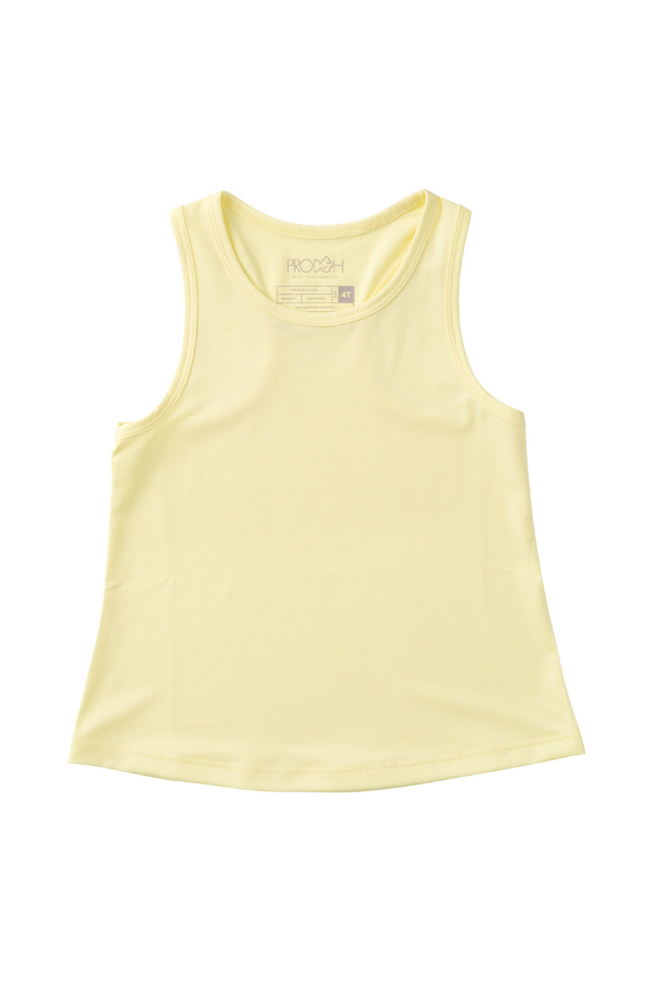 prodoh Girls' Active Racerback Tank Top | Yellow Pear