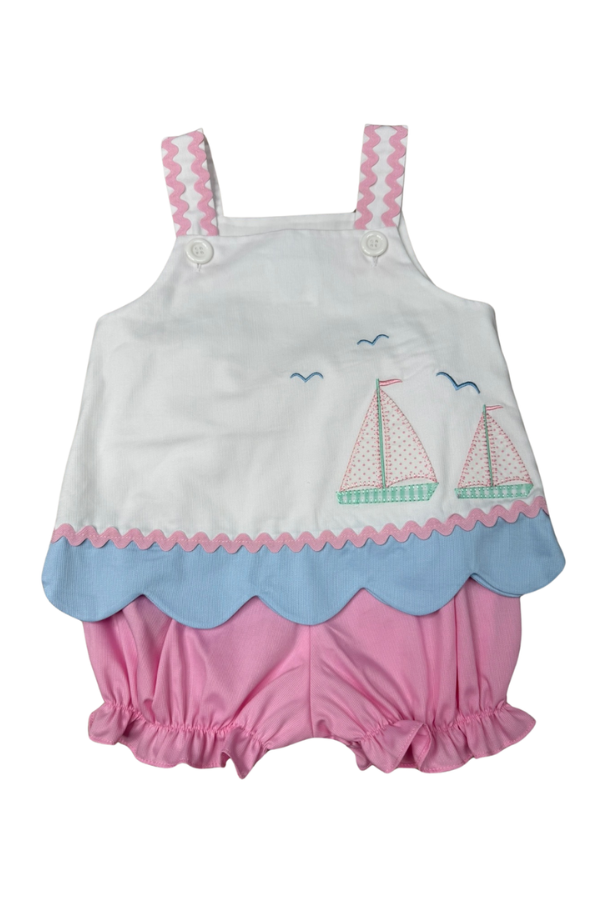 whimsy bay Sailboats Applique Bloomer Set