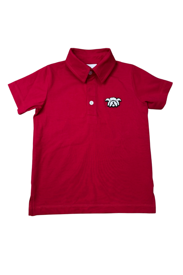whimsy bay Red Bulldog Polo Shirt