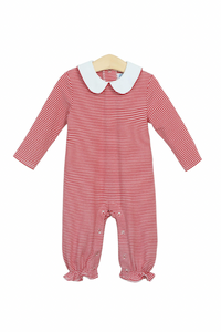 Claire Long Sleeve Romper Red Stripe