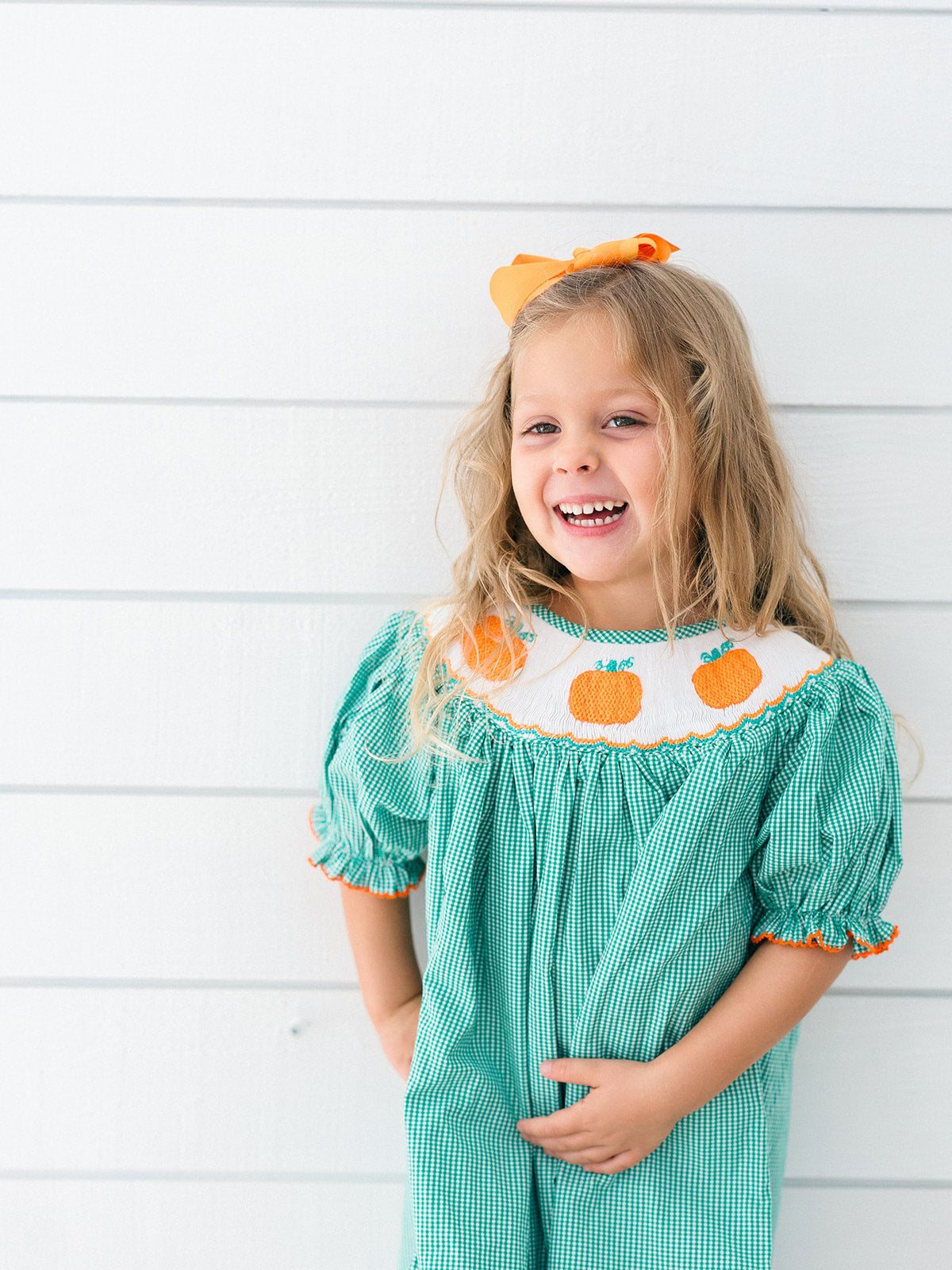 Poppy Kids Green Pumpkin Dress