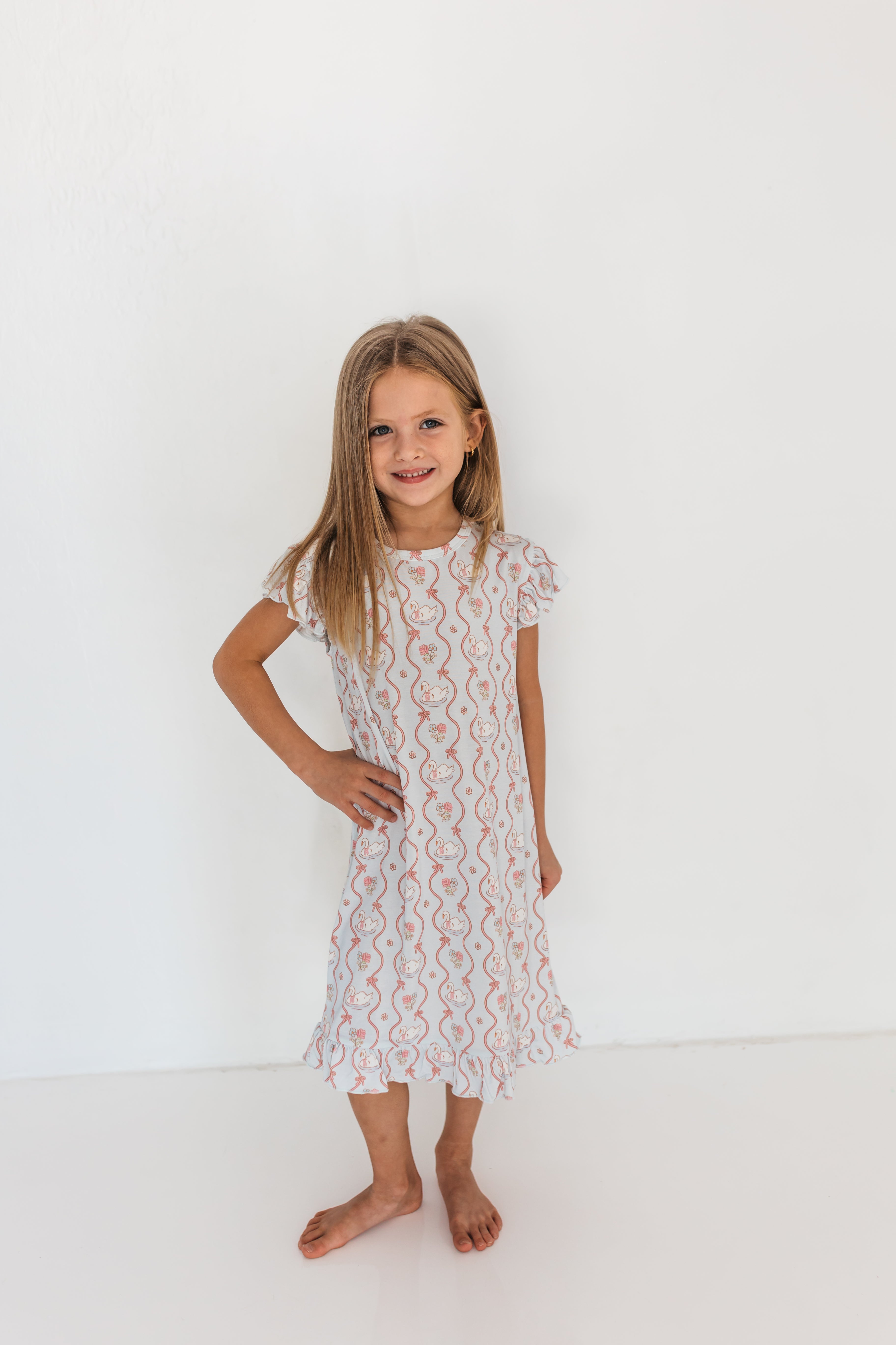 in my jammers Blue Swan Nightgown