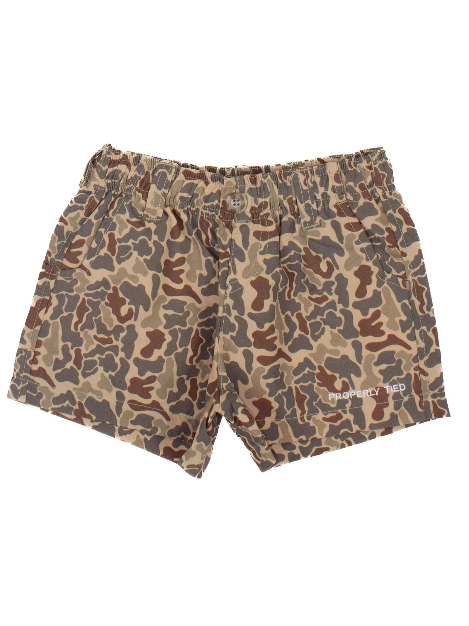 Properly Tied Boys Mallard Short Vintage Camo