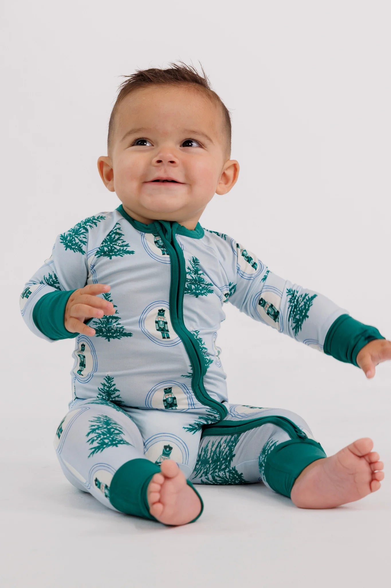 in my jammers Green Nutcracker Zipper Romper

