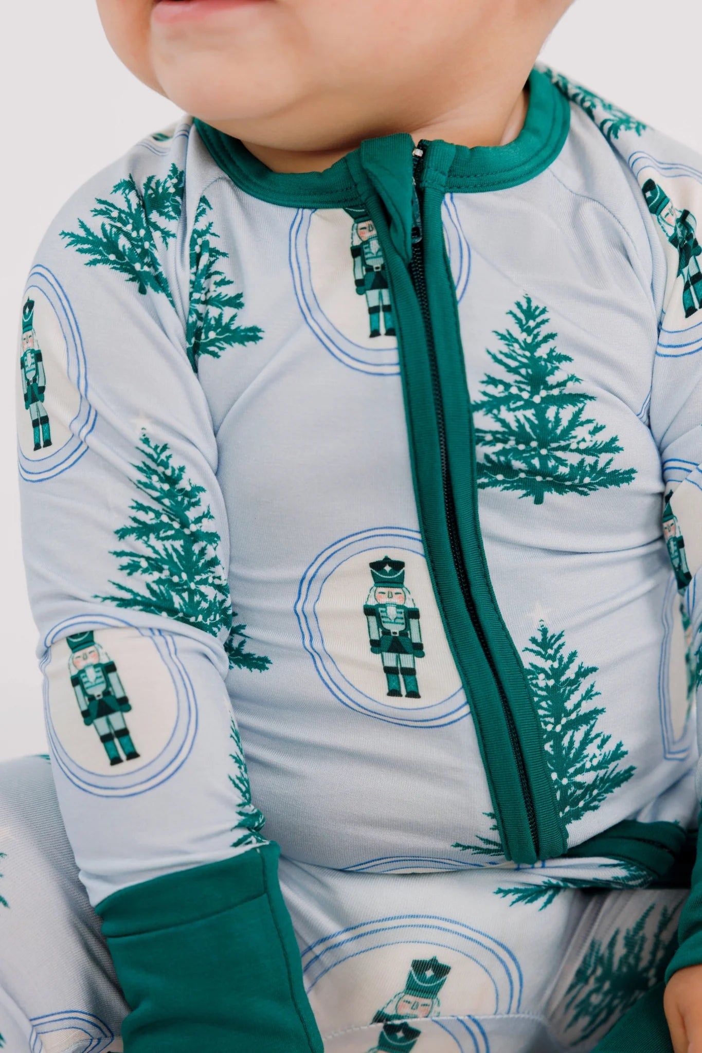 in my jammers Green Nutcracker Zipper Romper
