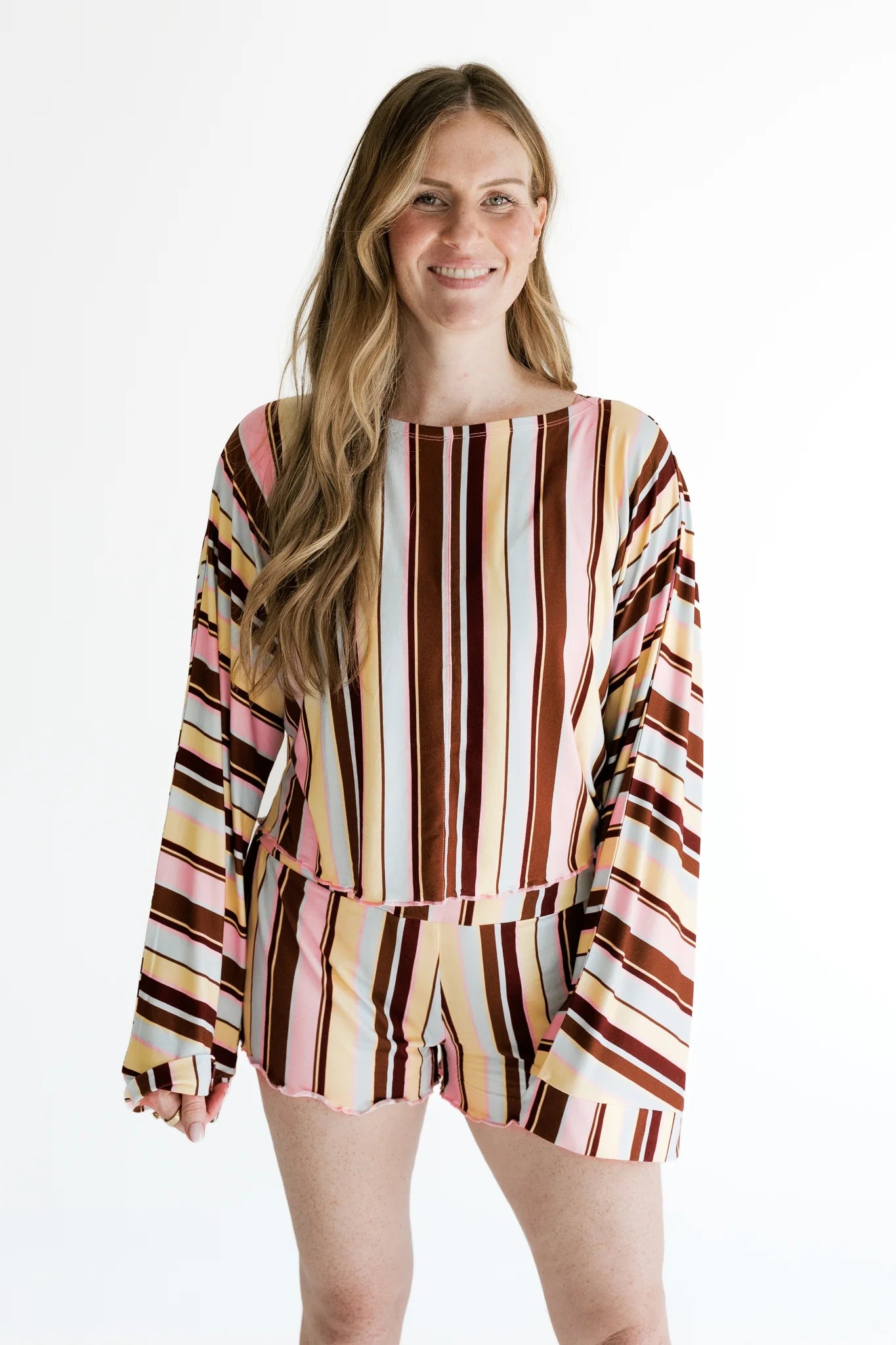 In My Jammers Capri Stripe Women's Relaxed Sleeve Set